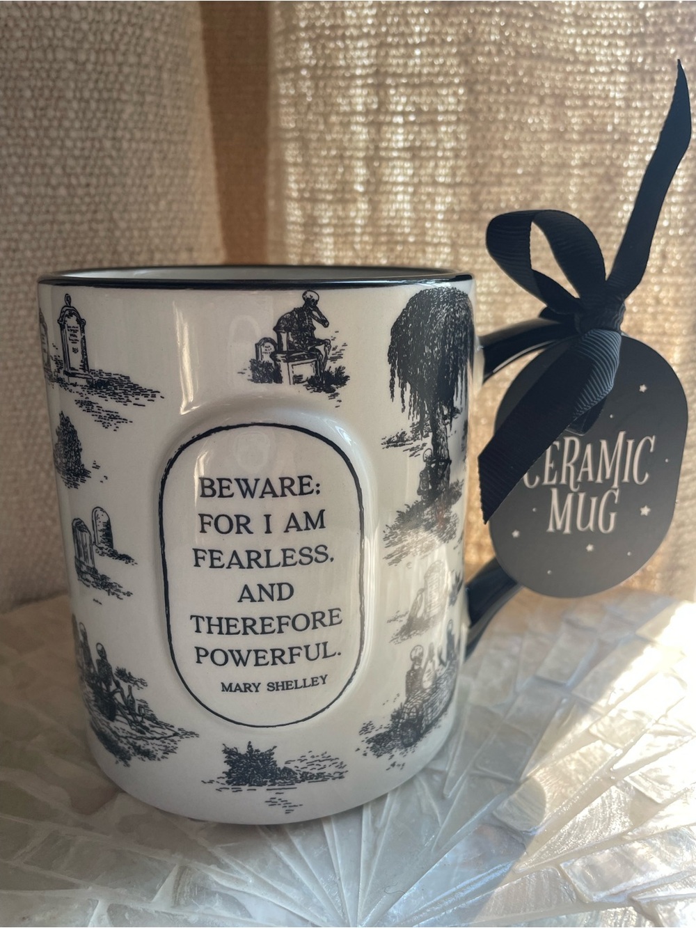 New Large Ceramic Quote Mug -Mary Shelley Frankenstein